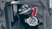 Bulb for all-weather light/turning light*: Lug on base of bulb is highlighted